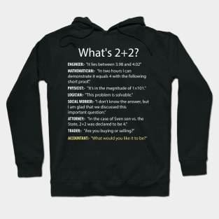 What's 2+2? Funny CPA Certified Public Accountant Accounting Pun Jokes Hoodie